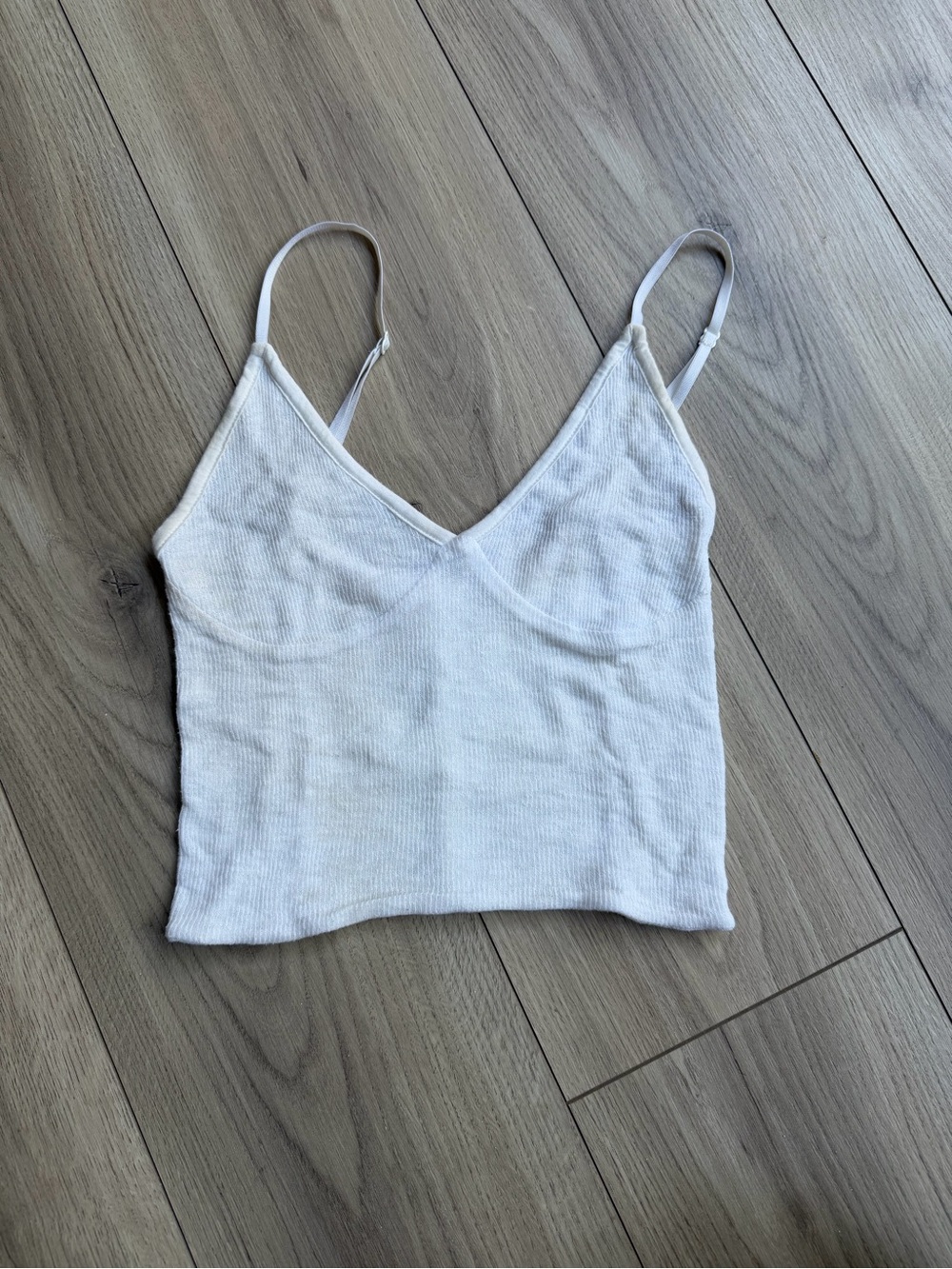 Are You Am I White Ribbed Tank Top